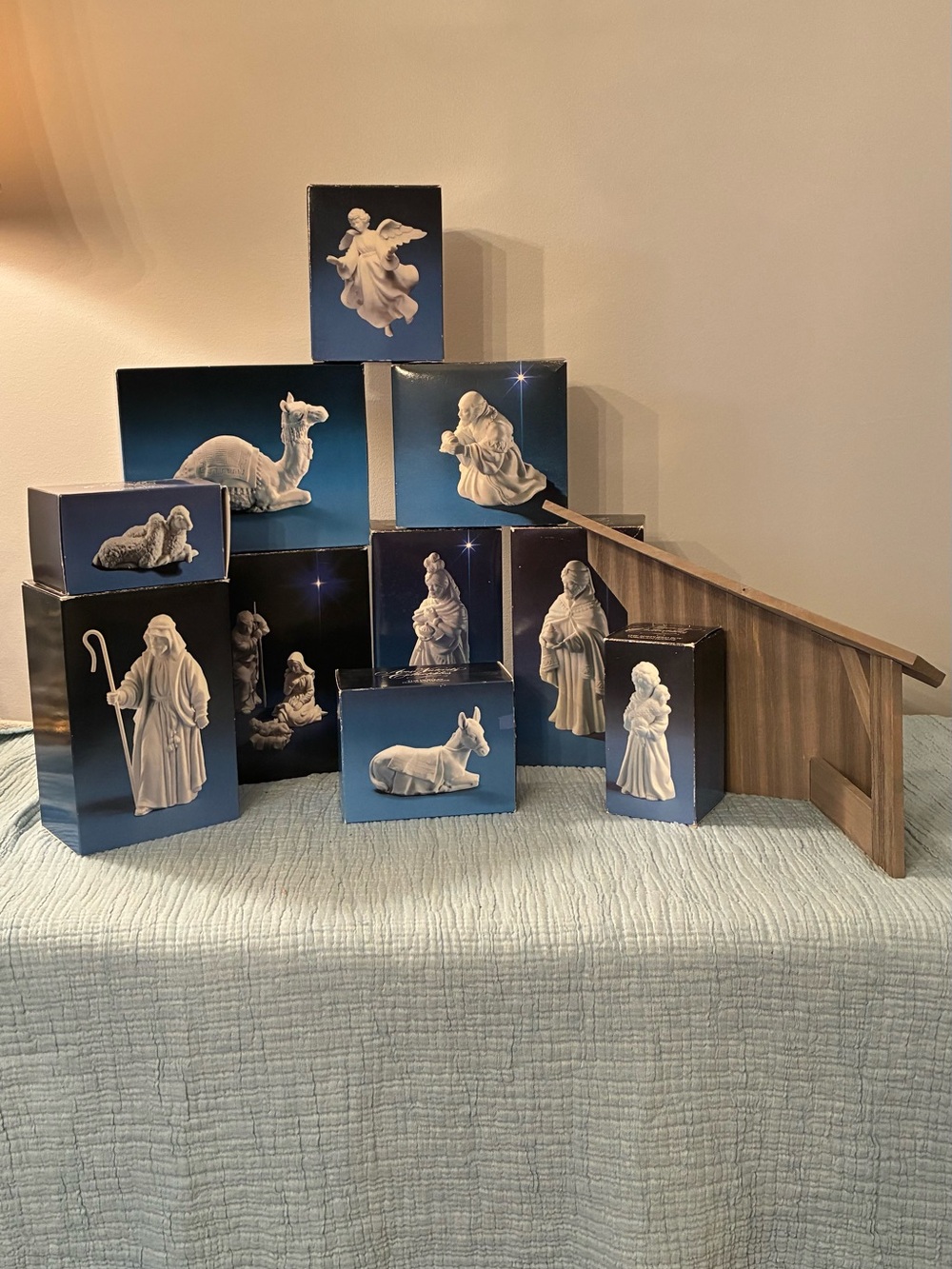 Avon Porcelain Nativity Set with Stable